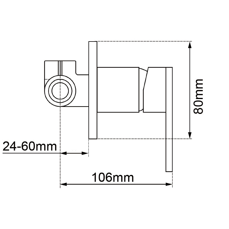 LUCID PIN Brushed Copper Wall Mixer with 80MM Cover Plate Trim Kit Only (match CLPM)