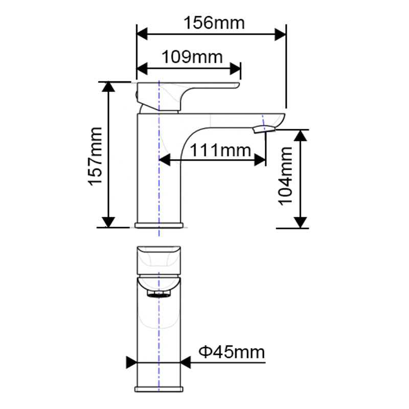 VOG Series Light Brushed Brass Basin Mixer