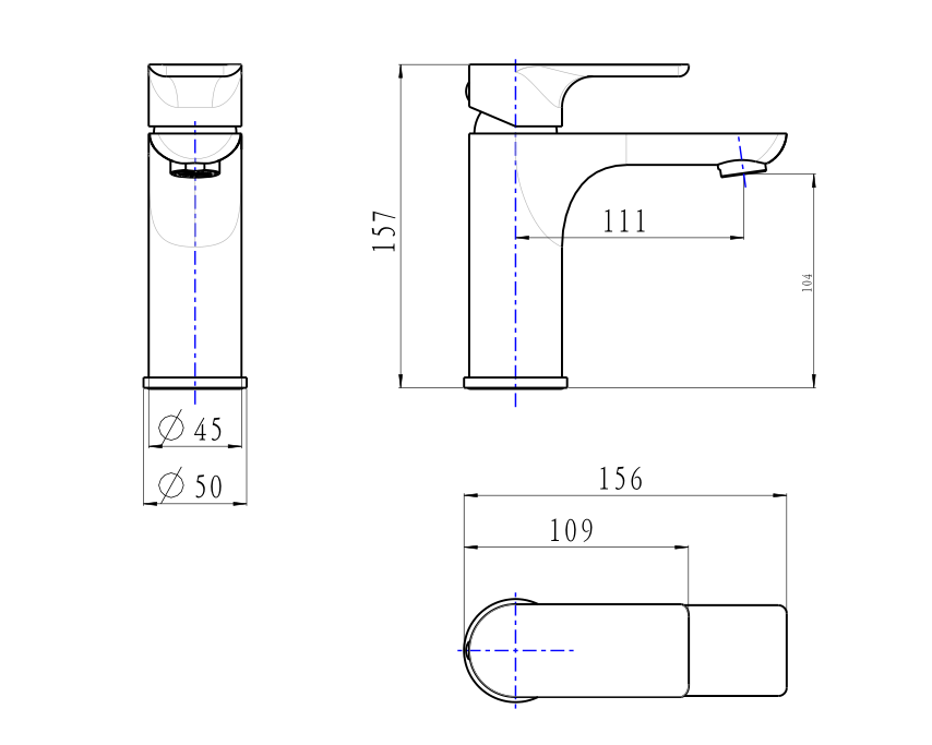 VOG Series Brushed Yellow Gold Basin Mixer Tap