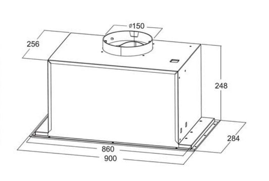 900*284*248mm Concealed Black Rangehood