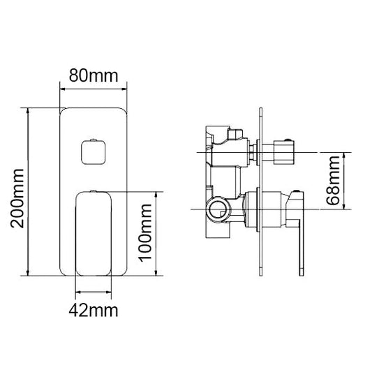 IVANO Series Black Diverter Mixer Trim Kit (match CLPD)