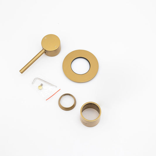 LUCID PIN Brushed Brass Wall Mixer with 65MM Cover Plate Trim Kit Only (match CLPM)