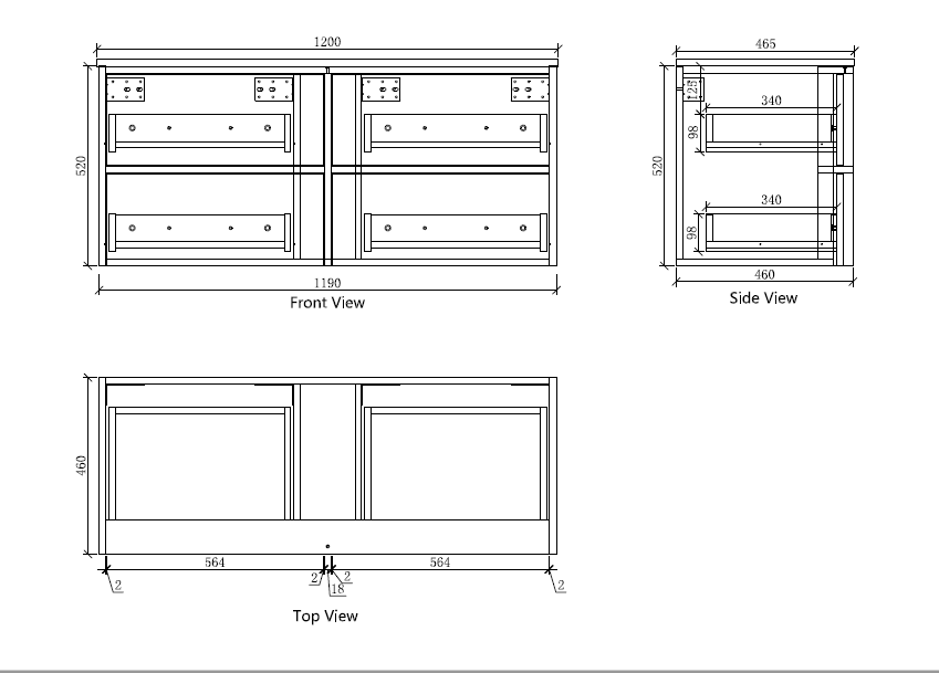 Carysil Fairmont Oak 1200mm Wall Hung Shaker Vanities without Stone Top