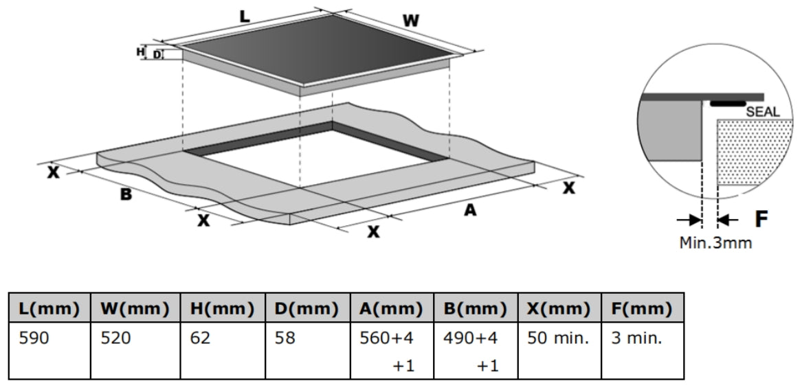 Carysil Built- In Induction Hob 60CM