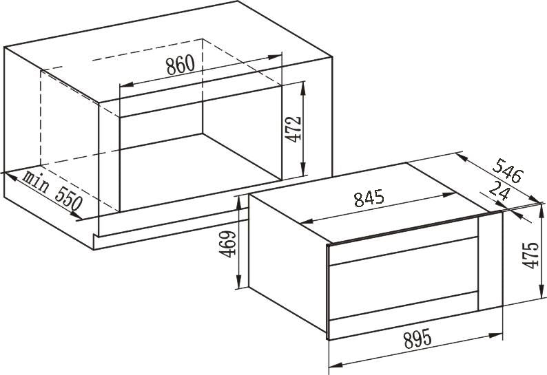Carysil Built-In Black Oven 90cm