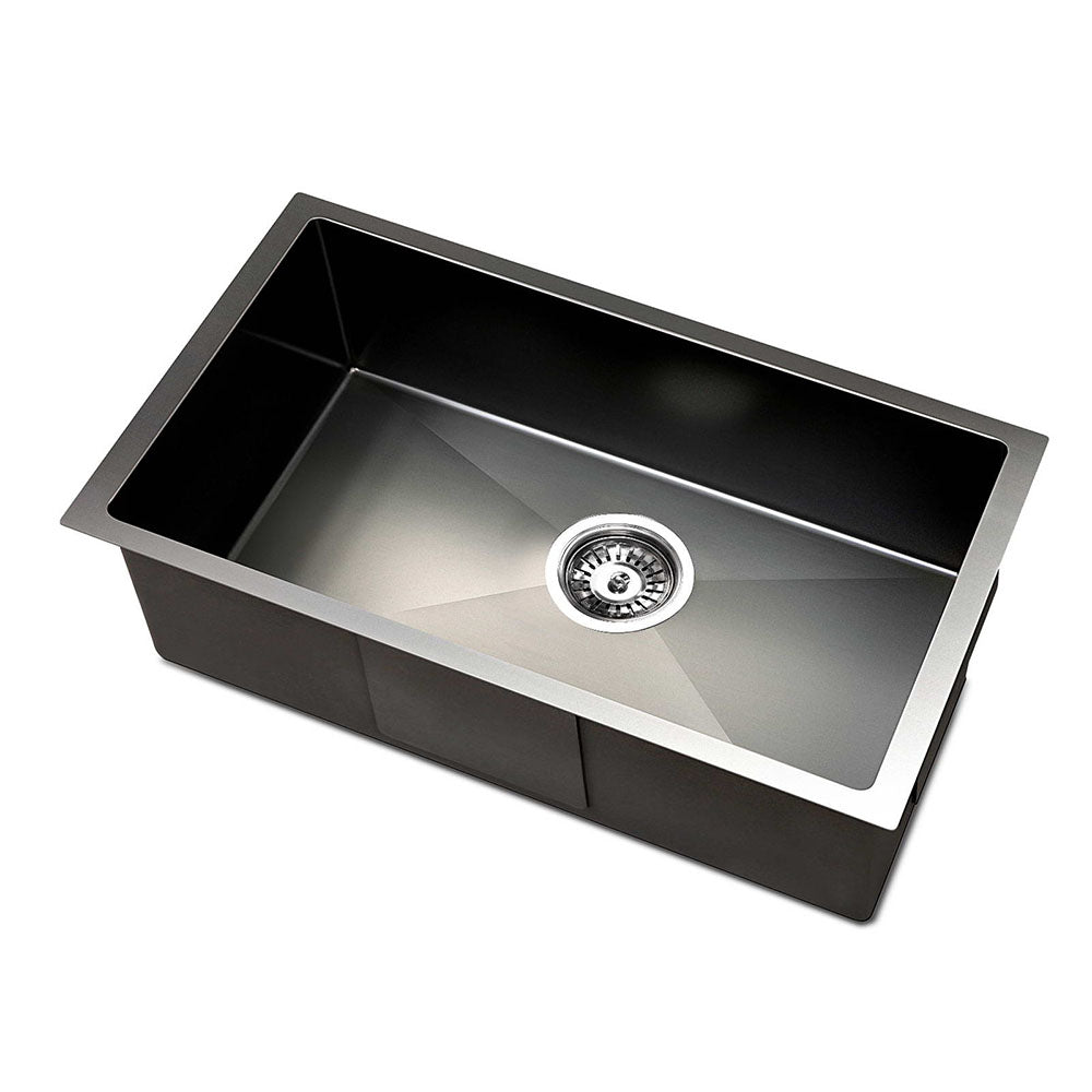 Kitchen Sink 45X30CM Stainless Steel Basin Single Bowl Black