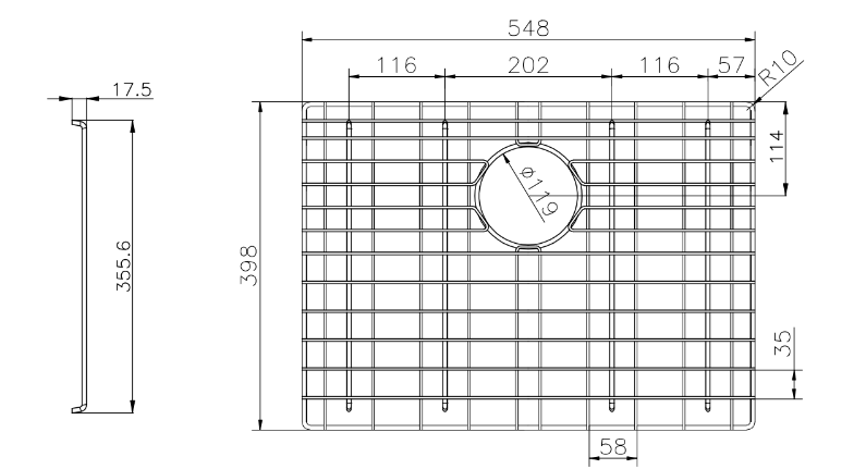 Stainless Steel Chrome TWM10D Sink Grids