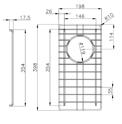Stainless Steel Chrome TWM11 Sink Grids