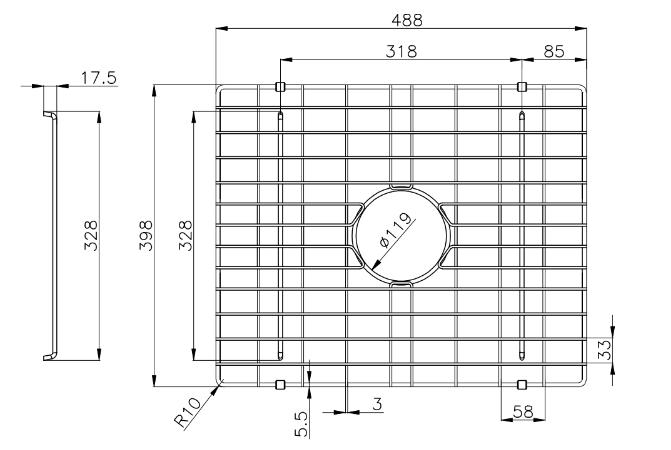 Stainless Steel Chrome TWM4 Sink Grids