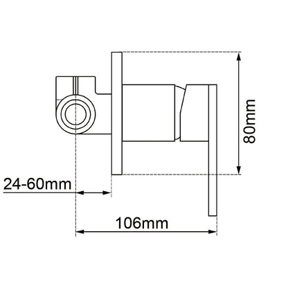 LUCID PIN Brushed Copper Wall Mixer with 80MM Cover Plate Trim Kit  Only (match CLPM)