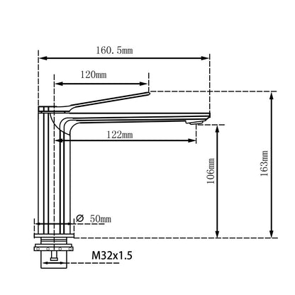 RUSHY Brushed Nickel Short Basin Mixer
