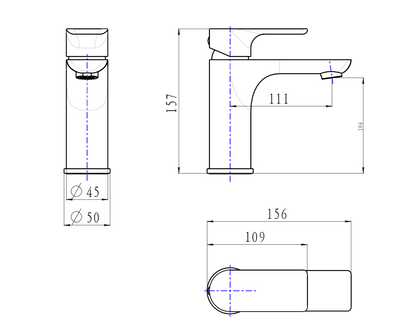 VOG Series Brushed Yellow Gold Basin Mixer Tap