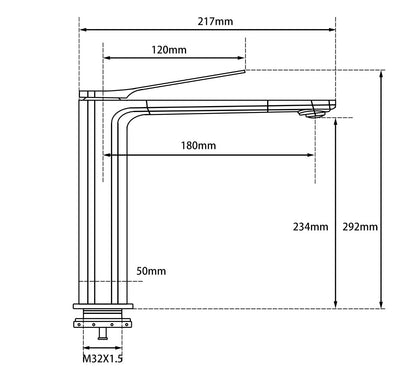 RUSHY Chrome Tall Basin Mixer