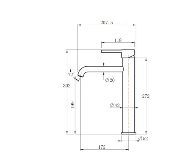 LUCID PIN - Light Brushed Brass Tall Basin Mixer