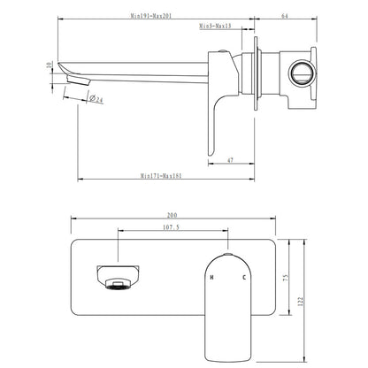 VOG Series Light Brushed Brass Spout Mixer Trim Kit Only (match CLPS)