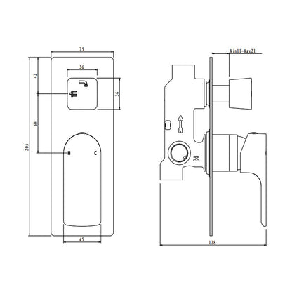 VOG Series Light Brushed Brass Diverter Mixer Trim Kit (match CLPD)