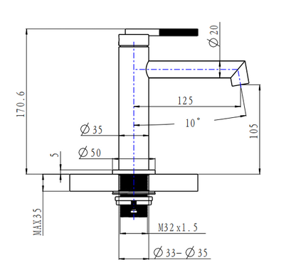 CADDENCE Series Brushed Gun Metal Grey Basin Mixer