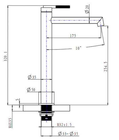 CADDENCE Series Brushed Nickel Tall Basin Mixer