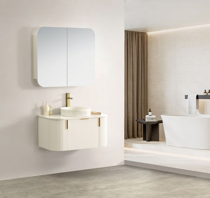 Navona 900MM Wall Hung Forma Series White Side Drawer Vanities