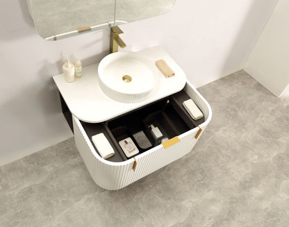Navona 900MM Wall Hung Forma Series White Side Drawer Vanities