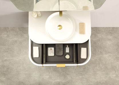 Navona 900MM Wall Hung Forma Series White Side Drawer Vanities