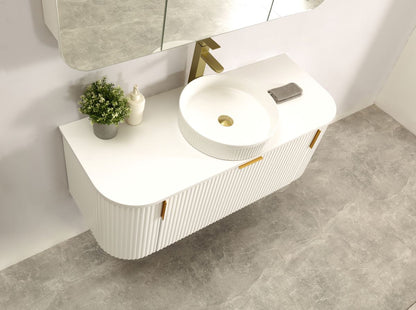 Navona 1200MM Wall Hung Forma Series White Side Drawer Vanities