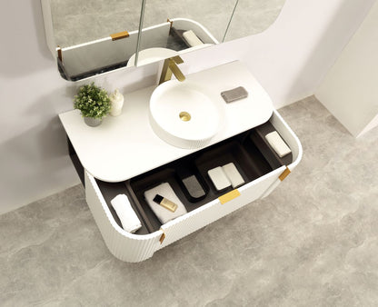 Navona 1200MM Wall Hung Forma Series White Side Drawer Vanities