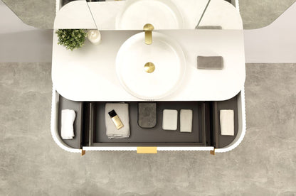 Navona 1200MM Wall Hung Forma Series White Side Drawer Vanities