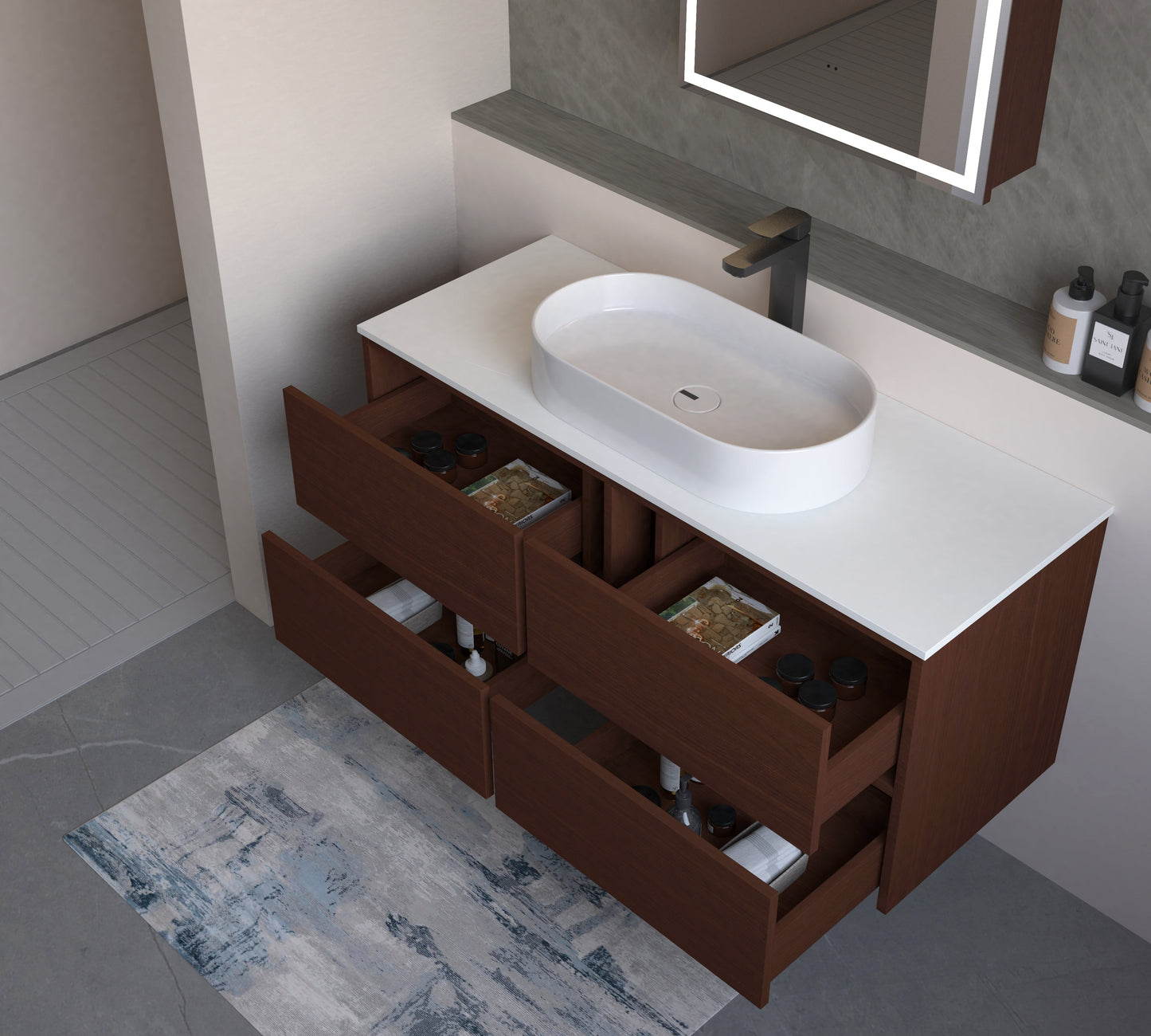 Carysil Fairmont Oak 1200mm Wall Hung Shaker Vanities without Stone Top