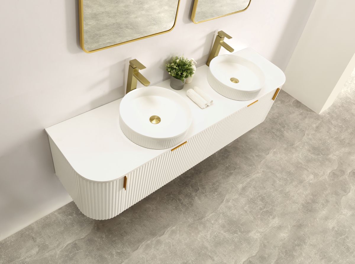 Navona 1800MM Wall Hung Forma Series White Side Drawer Vanities