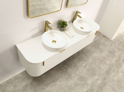 Navona 1800MM Wall Hung Forma Series White Side Drawer Vanities