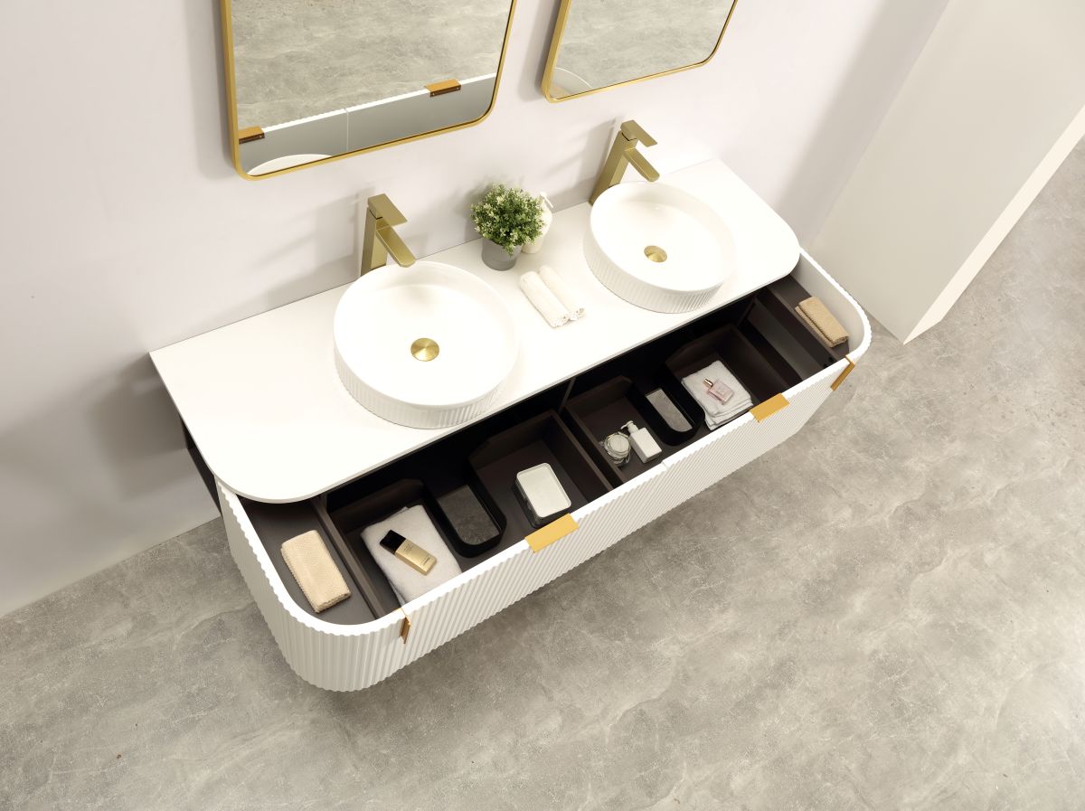 Navona 1800MM Wall Hung Forma Series White Side Drawer Vanities