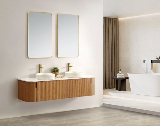 Navona 1800MM Wall Hung Forma Series Walnut Side Drawer Vanities