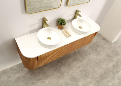 Navona 1800MM Wall Hung Forma Series Walnut Side Drawer Vanities