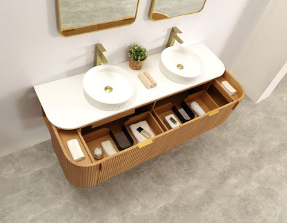 Navona 1800MM Wall Hung Forma Series Walnut Side Drawer Vanities