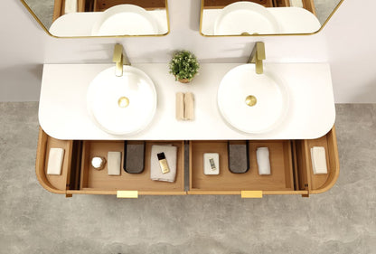 Navona 1800MM Wall Hung Forma Series Walnut Side Drawer Vanities
