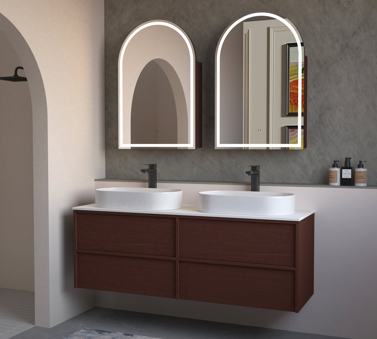 Carysil Fairmont Oak 1500MM Wall Hung Shaker Vanities without Stone Top