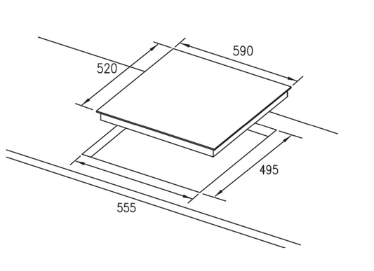 600mm Electric Induction Cooktop with Bevelled Edged,Touch Slider Controls