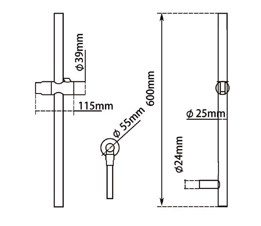Light Brushed Brass Shower Rail with Handheld Shower