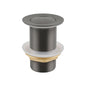 32/40mm Gun Metal Grey Solid Brass Basin Pop Up Waste NO Overflow