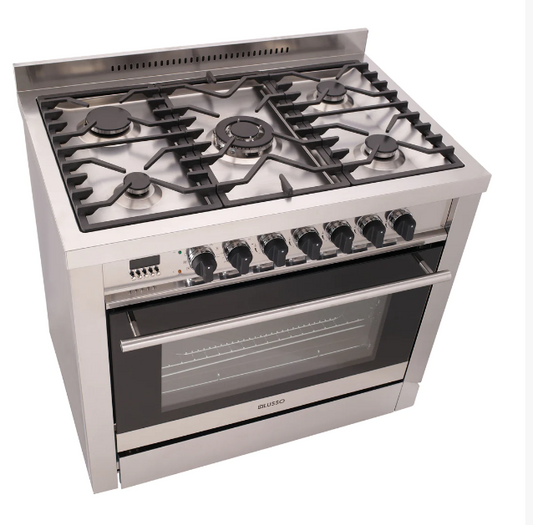 900mm Freestanding Dual Fuel Cooker with 5 Sabaf Gas Burners (Ctr Wok burner)