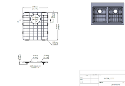 Stainless Steel Chrome Sink Grid for Carysil CG2B