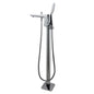 Chrome Floor Standing Mixer With Diverter & Handheld Shower(Brass)