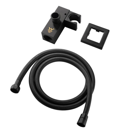 Square Matte Black Hand Held Shower Set