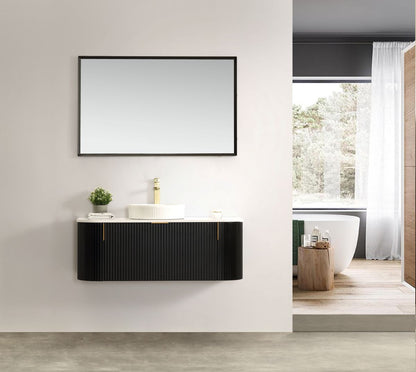 Navona 1200MM Wall Hung Forma Series Black Side Drawer Vanities