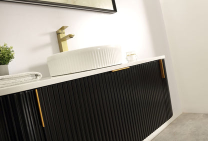 Navona 1200MM Wall Hung Forma Series Black Side Drawer Vanities