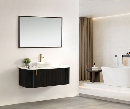 Navona 1200MM Wall Hung Forma Series Black Side Drawer Vanities