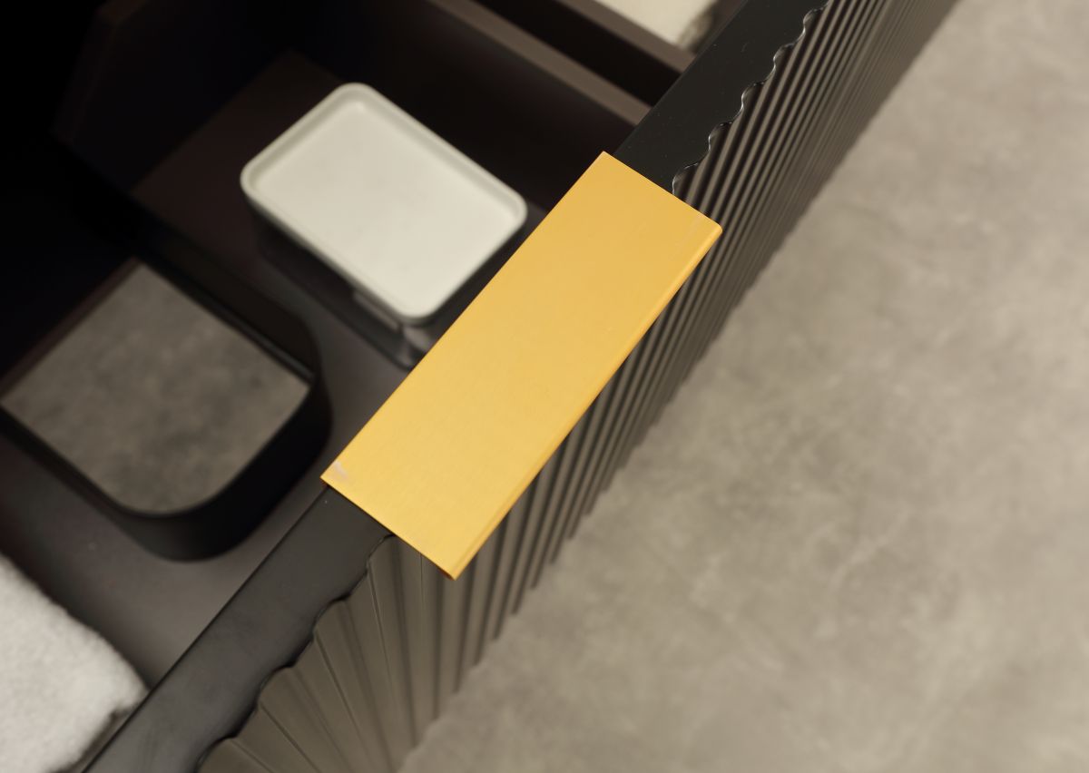 Navona 1500MM Wall Hung Forma Series Black Side Drawer Vanities