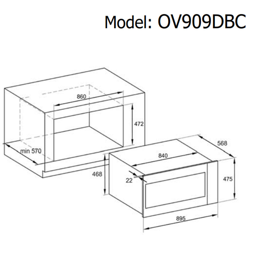900mm Dilusso Black Oven + Gas Cooktop + Concealed Rangehood + Dishwasher Kitchen Appliance Package