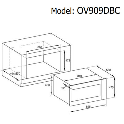 900mm Dilusso Black Oven + Gas Cooktop + Concealed Rangehood + Dishwasher Kitchen Appliance Package